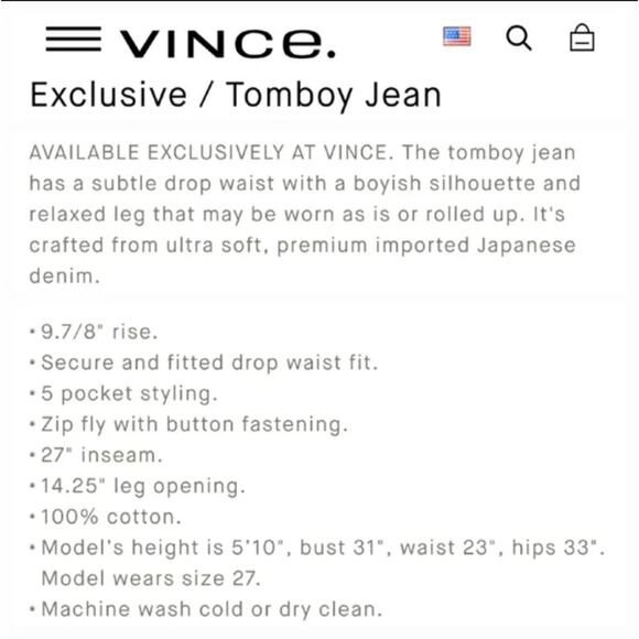 VINCE Tomboy Medium Wash Jeans size 28 Straight Leg  Model Off Duty Classic 90s - Picture 5 of 9